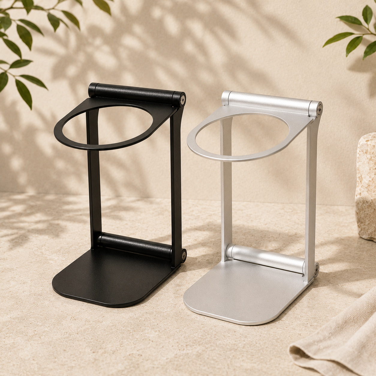 Black and silver Kafira Foldable Barista Stands