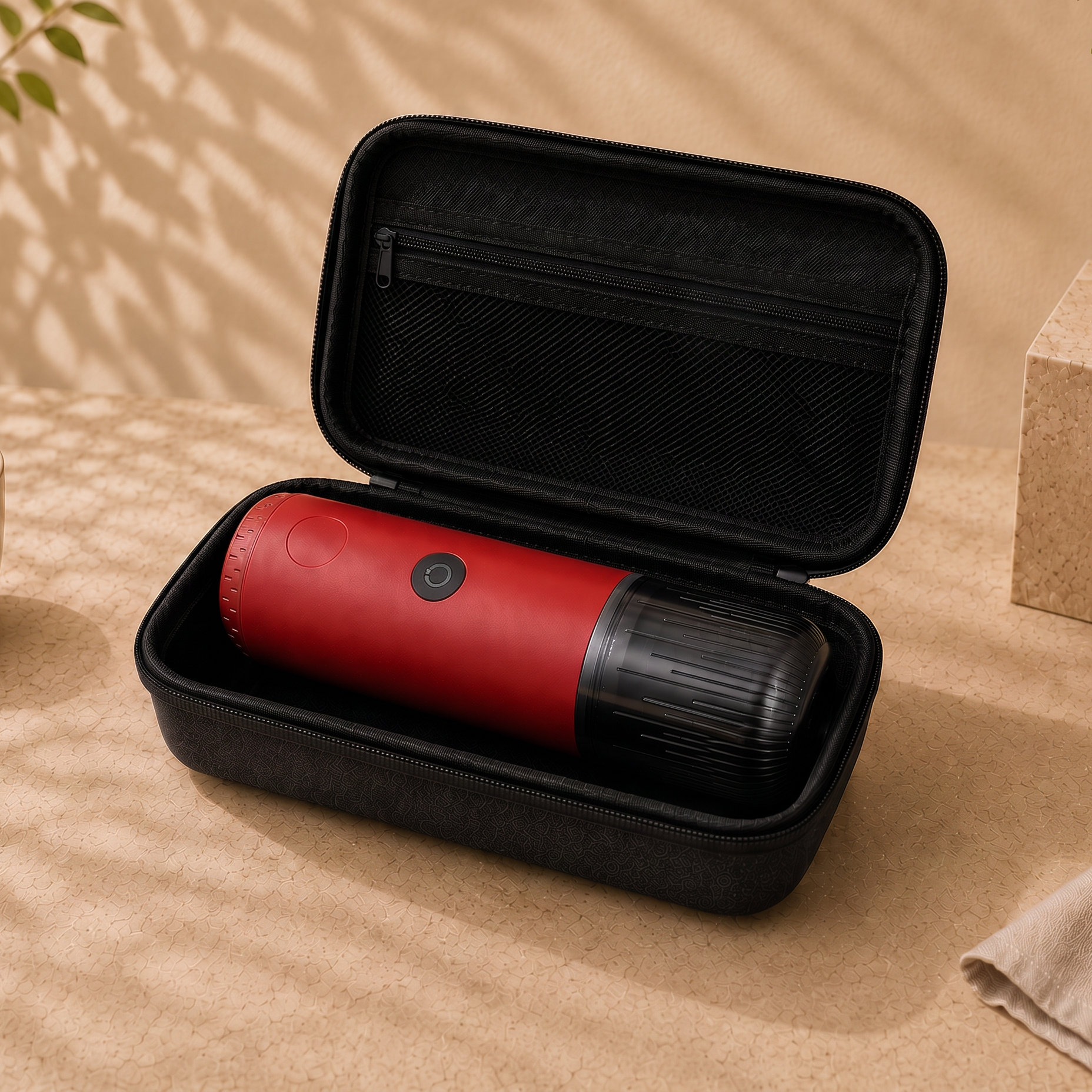 Red Kafira Origin stored in the Origin Travel Case