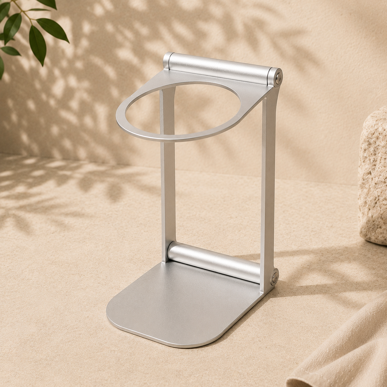 Silver Kafira Foldable Barista Stand for portable espresso makers