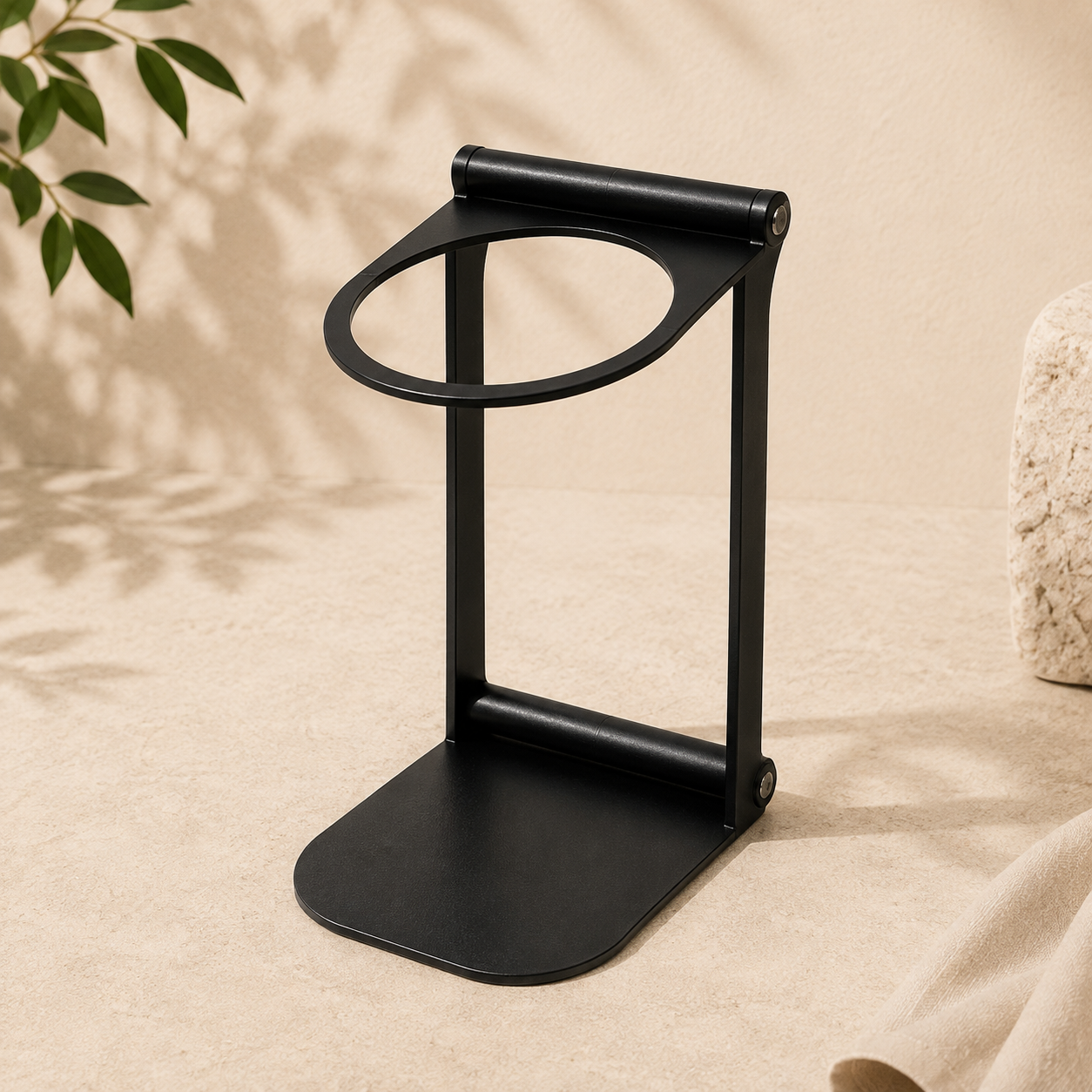 Black Kafira Foldable Barista Stand for portable espresso makers